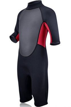 REALON Kids Wetsuit 3mm Premium Neoprene XSPAN Full Back Zip Spring Suit for Girls and Boys Surf ...