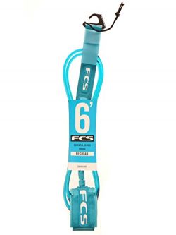 FCS Regular Surfboard Leash – Teal – 6′