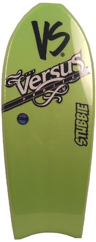 VS Bodyboards Stubbie Stand Up Black Ball Short Surfboard, Green, 46-Inch