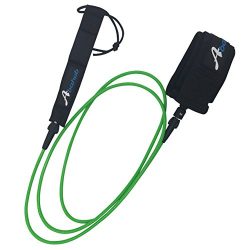 Abahub Premium Surfboard Leash Leg Rope SUP Legrope straight 7 feet green 7 mm thick