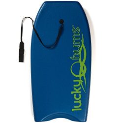 Lucky Bums Body Board with EPS Core, Slick Bottom, and Leash, Blue – 41 Inches