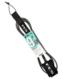 FCS Regular 7mm Surf Leash – 9’0 Longboard Ankle Black