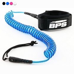 BPS 10′ Ultralite Coiled SUP leash – Dark Blue