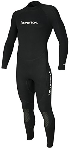 Lemorecn Mens Wetsuits Jumpsuit Neoprene 3/2mm Full Body Diving Suit (3031blackL)