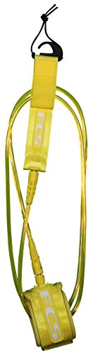 FCS Regular Surfboard Leash – Taxi Cab Yellow – 9′