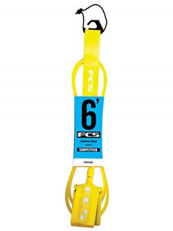 FCS Comp Surfboard Leash – Taxi Cab Yellow – 6′