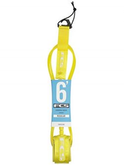 FCS Regular Surfboard Leash – Taxi Cab Yellow – 6′