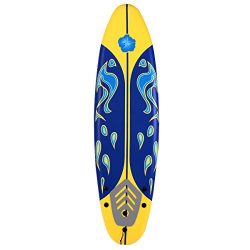 Giantex 6′ Surfboard Surf Foamie Boards Surfing Beach Ocean Body Boarding Red (Yellow & ...