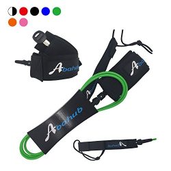 Abahub Premium Surfboard Leash Leg Rope SUP Legrope straight 10 feet green 8 mm thick