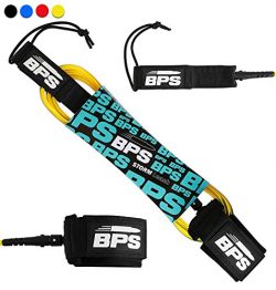 BPS 8′ Surfboard / SUP Straight Leash – Yellow