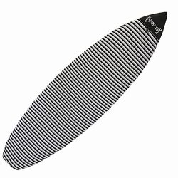 Bubble Gum Surfboard Short Board Stretch Terry Sock Day Bag (Black / Grey / White, 6’0″)