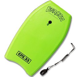 BEACON BODYBOARDS 33 Inch Bodyboard with Wrist Leash, EPS Core, and Slick Bottom – Green B ...