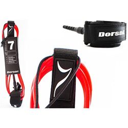 Dorsal Premium Surfboard 6, 7, 8, 9, 10 FT Surf Leash – Red 7 FT FCS Style / Red