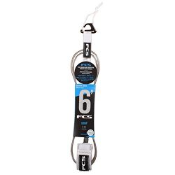 FCS Surfboard Leash 6′ Comp (White, 6′ Comp)