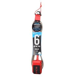 FCS Surfboard Leash 6′ Regular (Red, 6′ Regular)