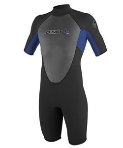 O’Neill Men’s Reactor 2mm Back Zip Spring Wetsuit, Black/Pacific/Graphite, X-Large