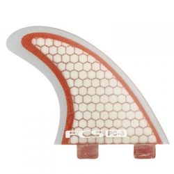 FCS PC-3 Performance Core Surfboard Tri Fin Set – Red / Clear