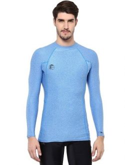 O’Neill Men’s Basic Skins Long Sleeve Rashguard, Brite Blue Hybrid, X-Large