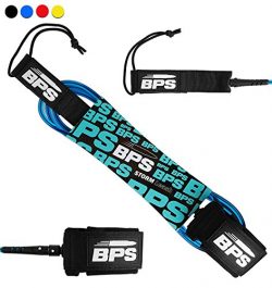 BPS 8′ Surfboard/SUP Straight Leash (with Key Pocket)- Dark Blue