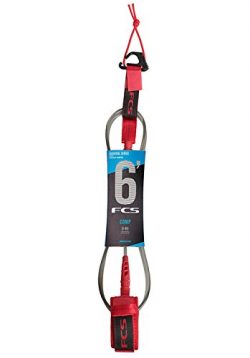 FCS Surfboard Leash 6′ Comp (Red, 6′ Comp)