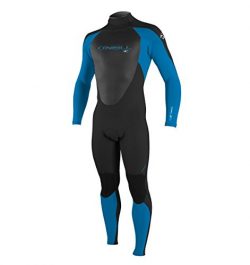 O’Neill Men’s Epic 4/3mm Back Zip Full Wetsuit, Black/BrightBlue,Large