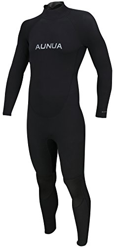 Aunua Men’s 3/2mm Premium Neoprene Diving Suit Full Length Snorkeling Wetsuits(6031 Black M)