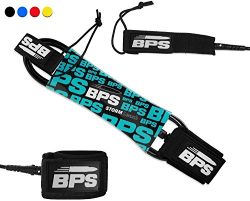 BPS SUP/Surf Straight Leash with Double Swivels (Charcoal Black, 5 ft)