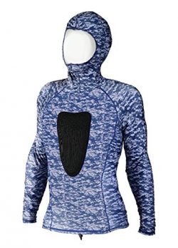 IST Proline 2mm Camo Hooded Top With Tough-Tex Chest Pad (Blue Camo, Medium)