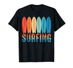 Surf Surfing Wave Vintage Retro Surfboard T Shirt