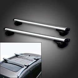 53″ Locking Roof Rack Universal Cross bars, Anti-thief Lock Car luggage Top Adjustable Cla ...