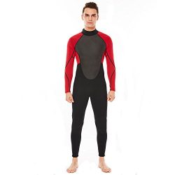 Realon Wetsuit Men Full 3mm Surfing Suit Diving Snorkeling Swimming Suit Jumpsuit (red/black, X- ...