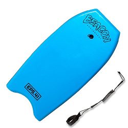 Play Platoon 41″ Blue Bodyboard with Wrist Leash for Adults – Body Surfing Boards