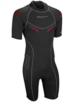 Phantom Aquatics Men’s Marine Shorty Wetsuit, Black/Red, Large