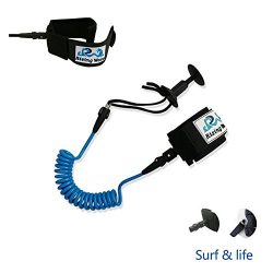 Rising Wave SUP Surfboard and Bodyboard COILED Leash 5FT in BLUE 5.5 mm – Premium Leash wi ...