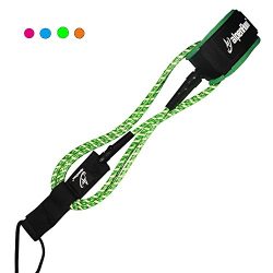 A ALPENFLOW Surfboard Leash 7mm Premium 6’ Straight Leash with Double Stainless Steel Swivels an ...