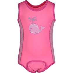 Aquawarm Whale Infant Girls’ Neoprene Baby Warmer Swim Wetsuit, Pink (0-6 Months)