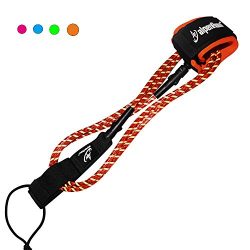 A ALPENFLOW Surfboard Leash 7mm Premium 6’ Straight Leash with Double Stainless Steel Swivels an ...