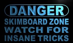 Danger Skim board Zone LED Sign Neon Light Sign Display m667-b(c)